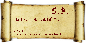 Striker Malakiás névjegykártya
